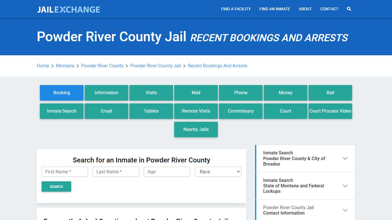 Powder River County Jail Recent Bookings And Arrests