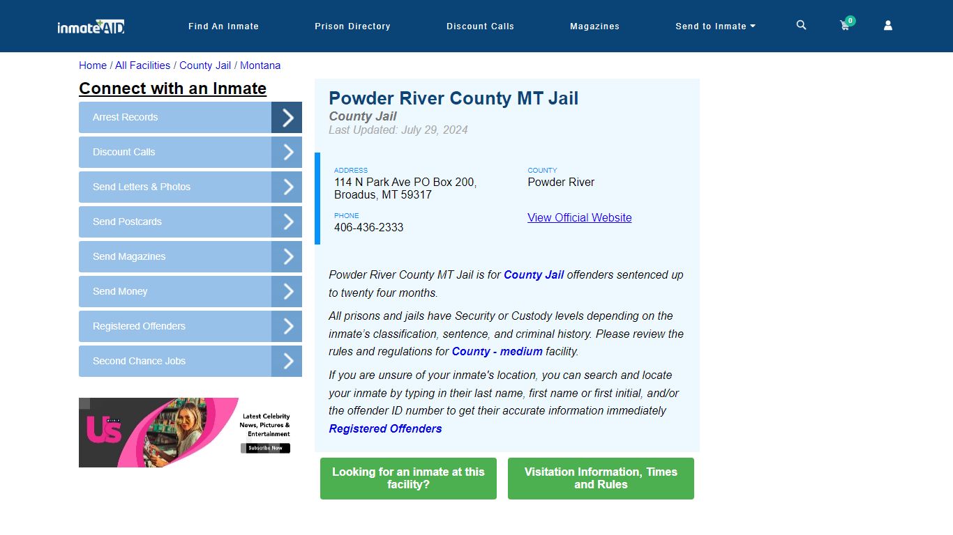 Powder River County MT Jail - Inmate Locator