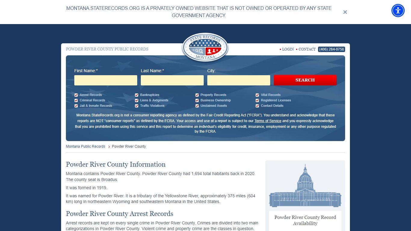 Powder River County Arrest, Court, and Public Records | StateRecords.org
